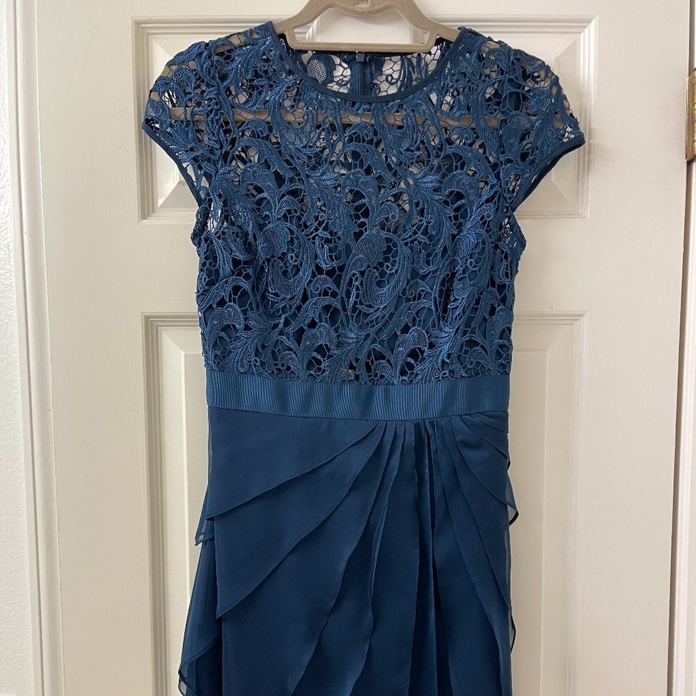 Adrianna Papell Blue Knee Length Occasion Dress